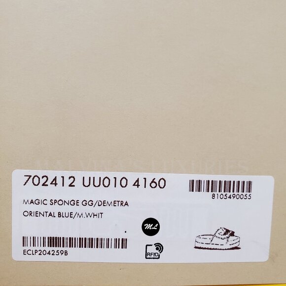 GUCCI MENS SHOES ADIDAS X GG BLUE COTTON SPONGE PLATFORM SANDAL SLIDE sz 9 9.5 - Picture 3 of 16